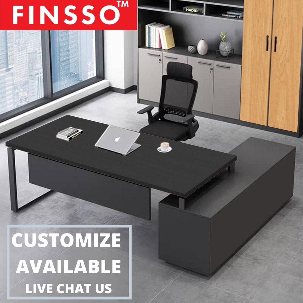 FINSSO: CEO OFFICE TABLE WITH RACK