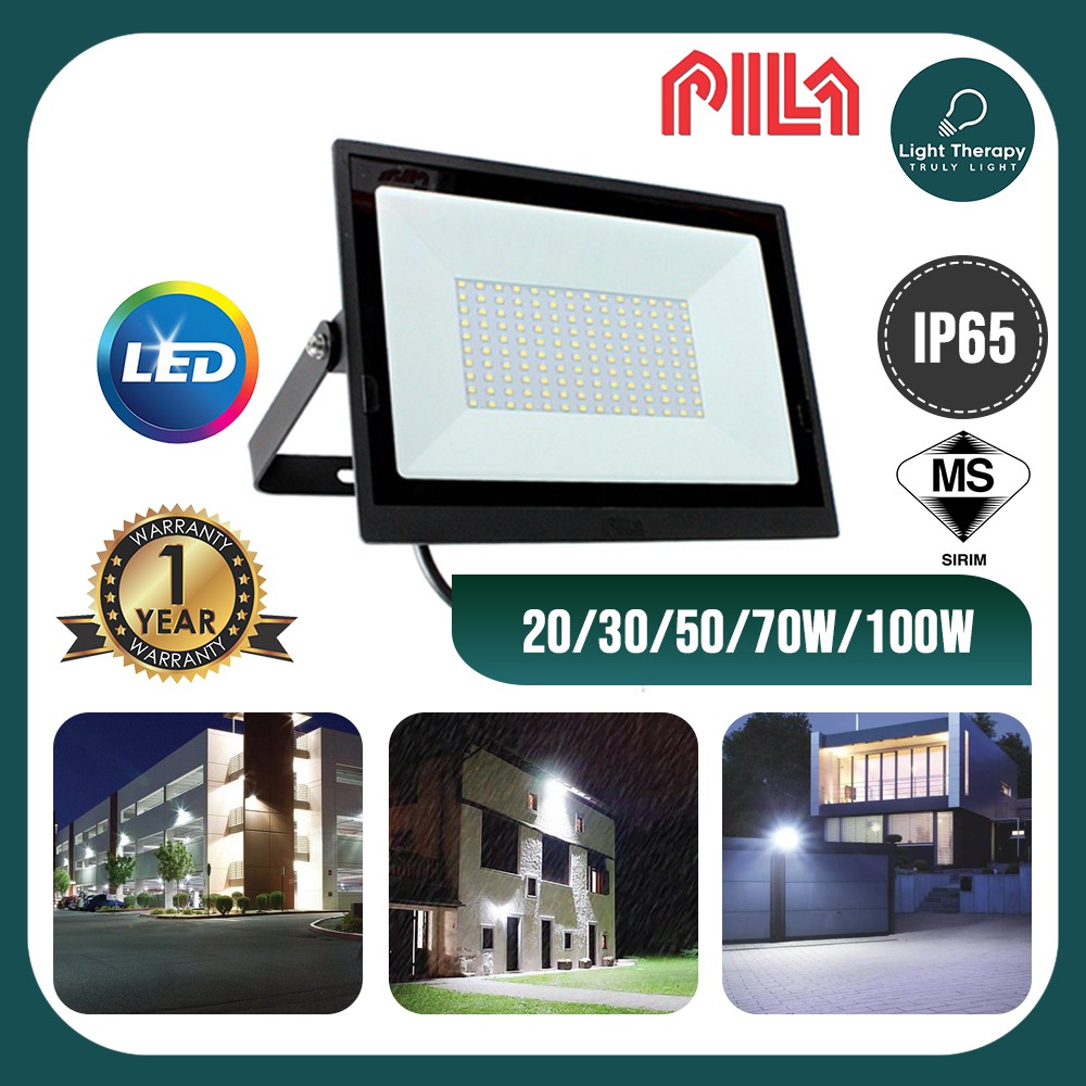 PILA LED Floodlight Spotlight 20w | 30w | 50w | 70w | 100w | 150W | 200W LED  Outdoor Landscape IP65 Waterproof | Shopee Malaysia