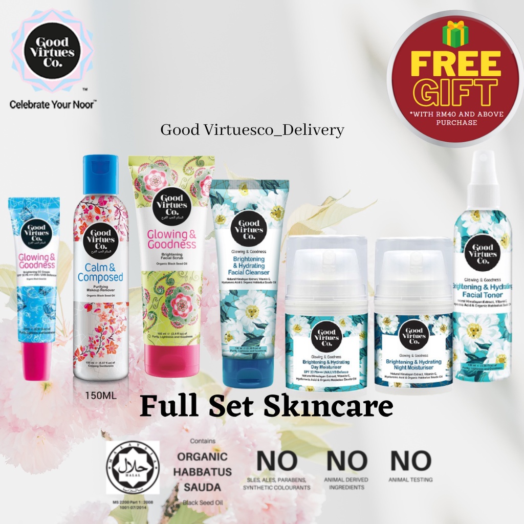 GOOD VIRTUES CO FULL SET SKINCARE (free gift purchase over rm40
