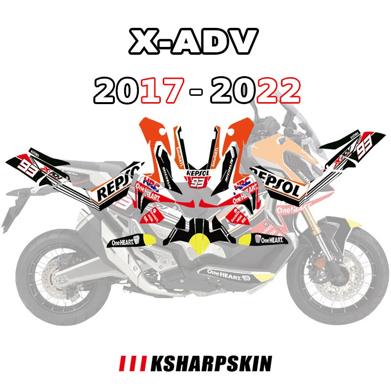 Motorcycle Full Body Sticker Scratch Resistant Protection Body Reflectiver Decal Film For Honda X Adv Xadv Xadv750 17 18 19 21 22 Shopee Malaysia