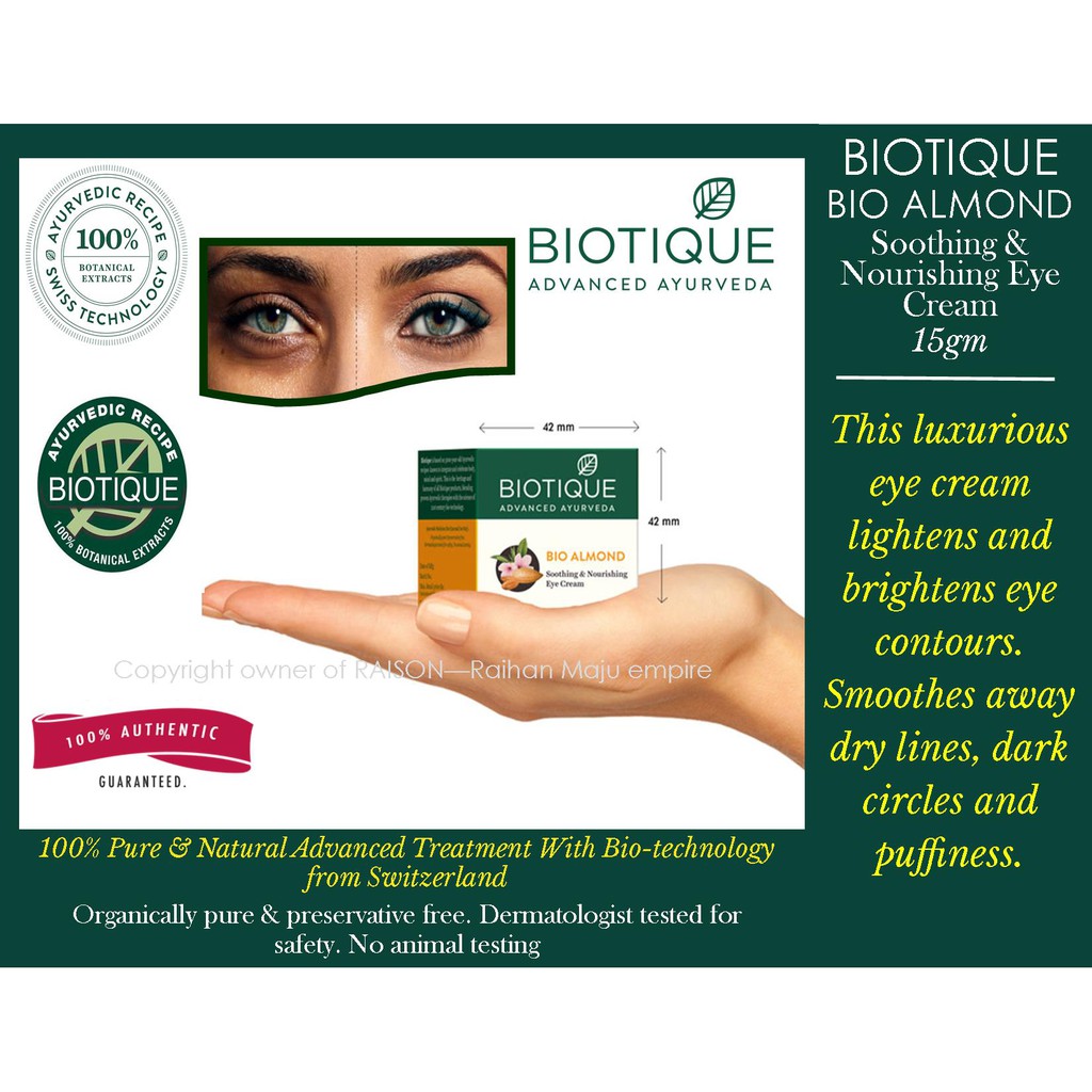 bio almond soothing & nourishing eye cream