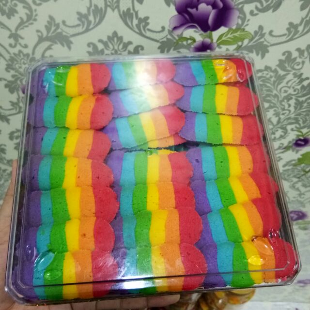 Rainbow Cookies Biskut Lidah Kucing 100pcs Per Box Shopee Malaysia