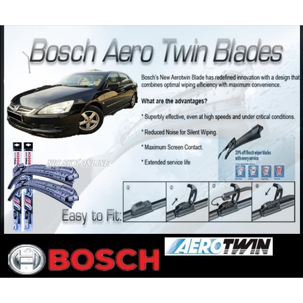 Wiper Original Bosch Aerotwin Oem Accort Set 2pcs