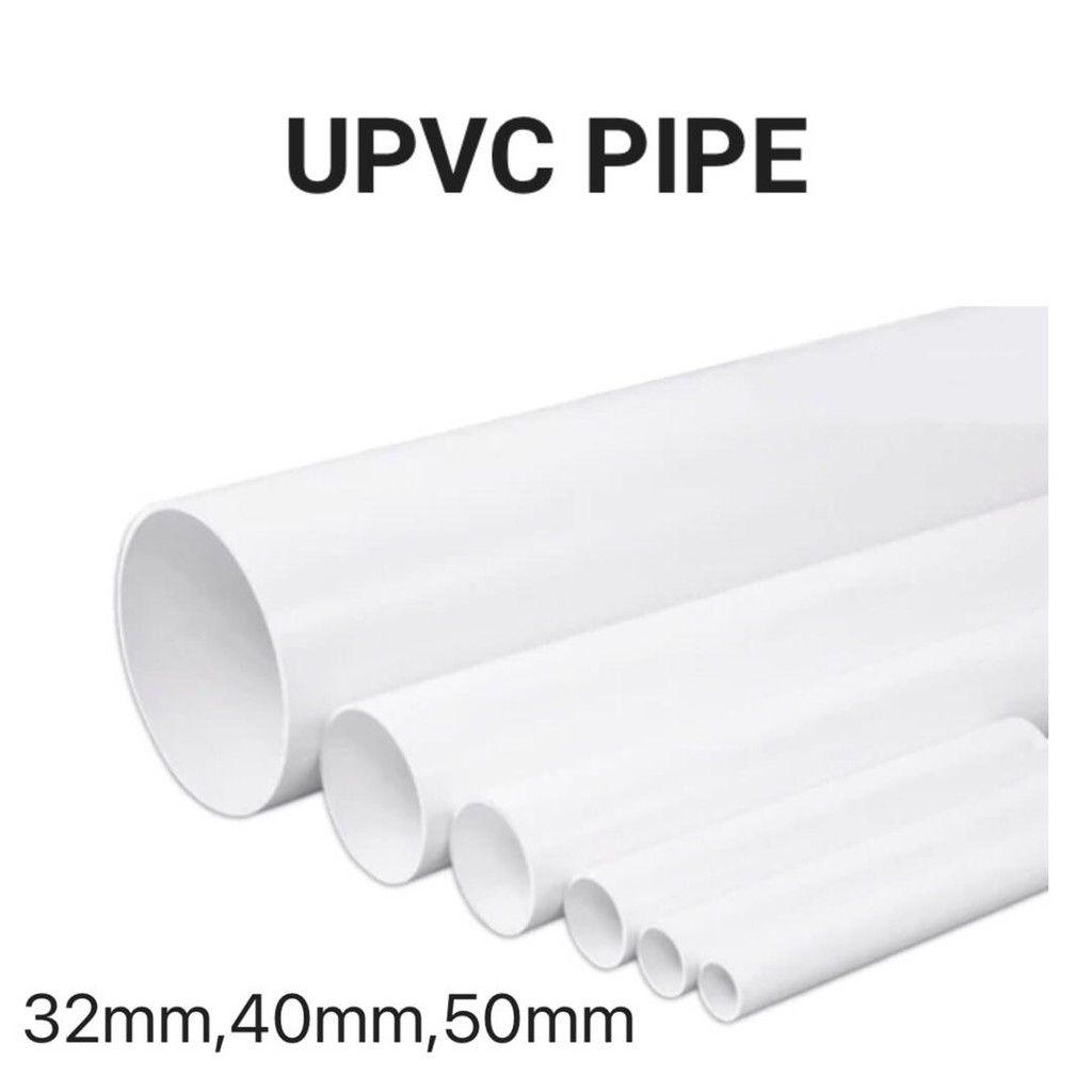 1FEET( 32mm,40mm,50mm ) UPVC pipe White / Pipe Air UPVC Putih | Shopee ...