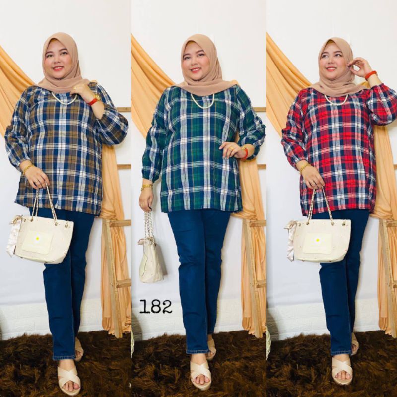 BAJU BLOUSE PETAK PLUS SAIZ VIRAL/ BIG SAIZ (SAIZ 50