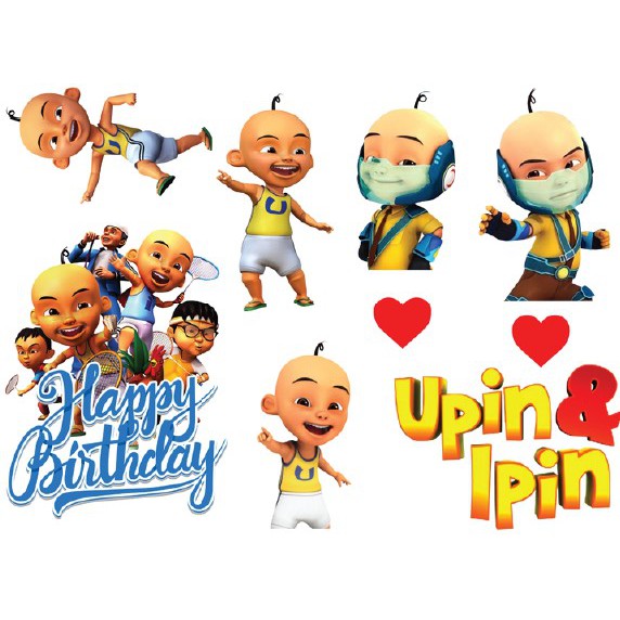 Upin Ipin Upin Only High Quality Paper Cake Topper Kek Cake Decor Cupcake Toppe