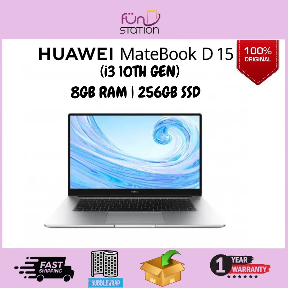 HUAWEI MATEBOOK D15 (i3 10TH GEN) (8GB+245GB SSD) HUAWEI MALAYSIA WARRANTY Shopee Malaysia