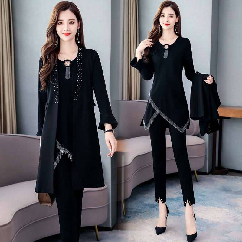 Autumn And Winter New Large Size Loose And Slim Three Piece Suit Women S Casual Suit Professional Fashion Shopee Malaysia