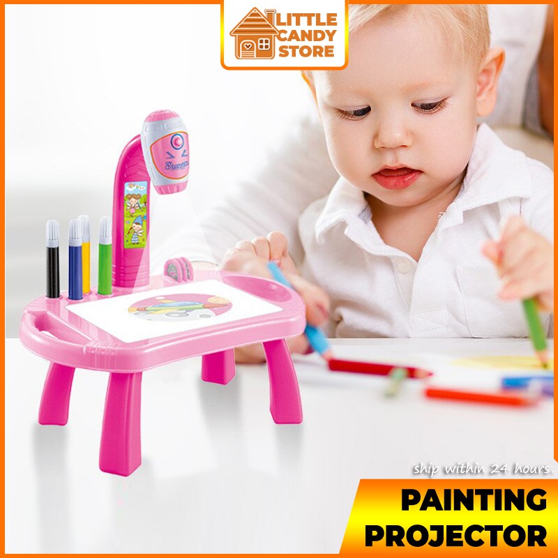 LED Projector Kids Drawing Table Toys Children Art