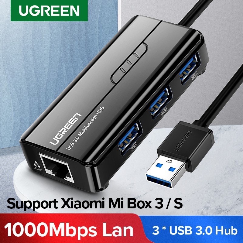 UGREEN 20265 USB USB 3.0 to RJ45 HUB for Xiaomi Mi Box 3/S Set