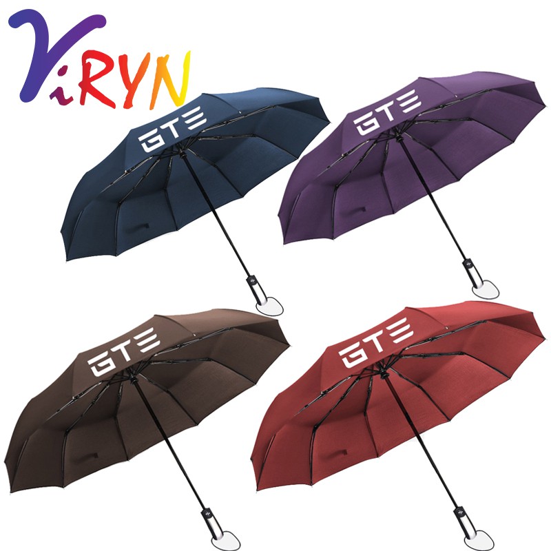 Portable Edging Reflective Tri-fold Automatic Umbrella UV Protection Sunny Rainy