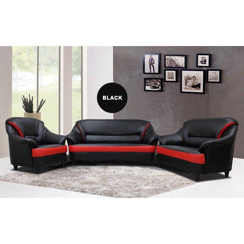 Sofa 1 To 3 Seater Quality Pu Leather Shopee Malaysia