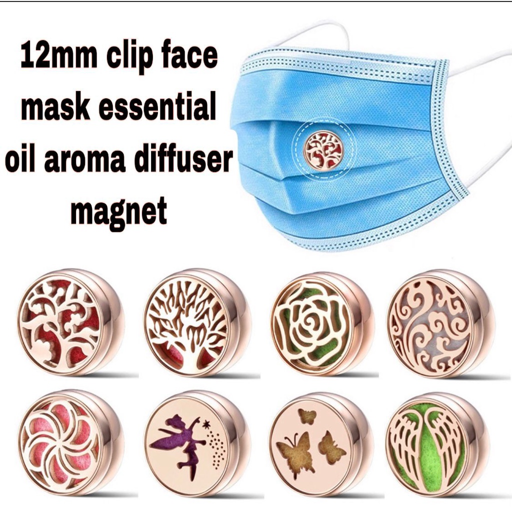 (Free 8pc cotton pad) 12mm Clip Face Mask Essential Oil Aroma Diffuser ...