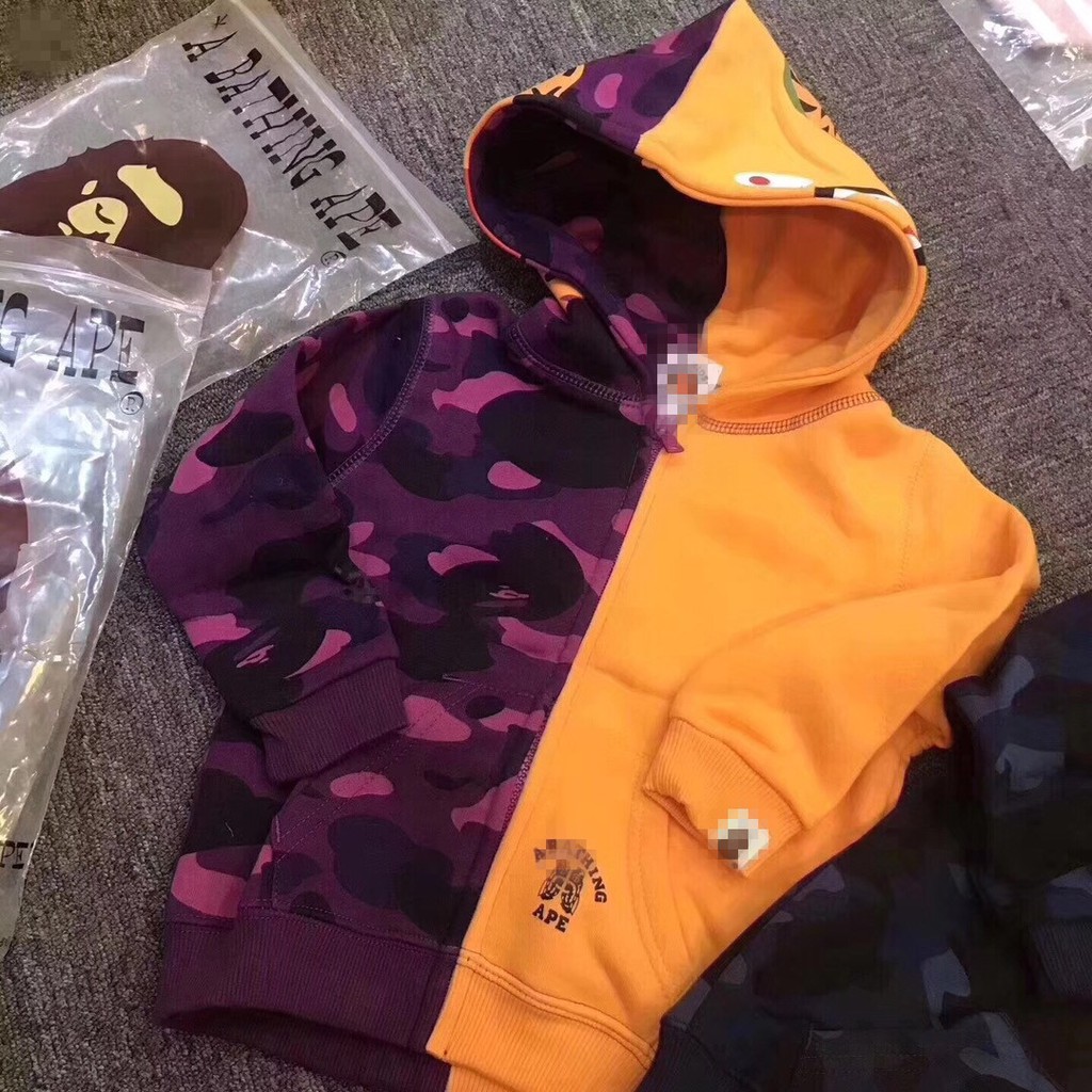 Street Fashion Bape Baby Milo Boy Girl Kids Camo Shark Hooded Fleece Hoodie Coat Shopee Malaysia - 𝐎𝐑𝐈𝐆𝐈𝐍𝐀𝐋 purple bape winter jacket roblox winter