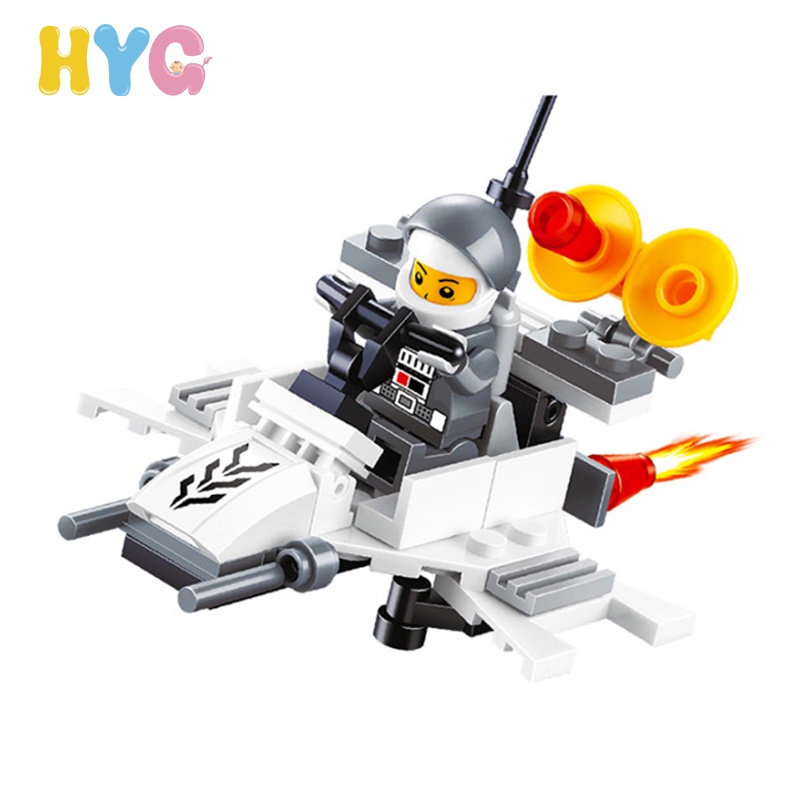 HYG Toys 51PCS Space Flight Puzzle Toys Minifigures Toy Building Kit LeGoIng Toys Building Blocks Team City Police Military Figure Soldier Building Bricks Toys for Boys Girls Kids