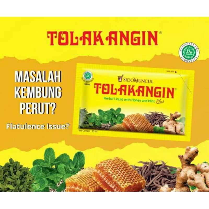 Tolak Angin Cair Ubat Herba Masuk Angin Madu Sido Muncul 15ml (1 Sachet ...