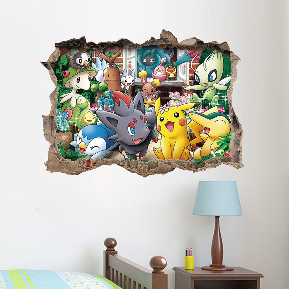 Fashion Cute Pokemon Go Pikachu Wall Stickers Decals Children 39