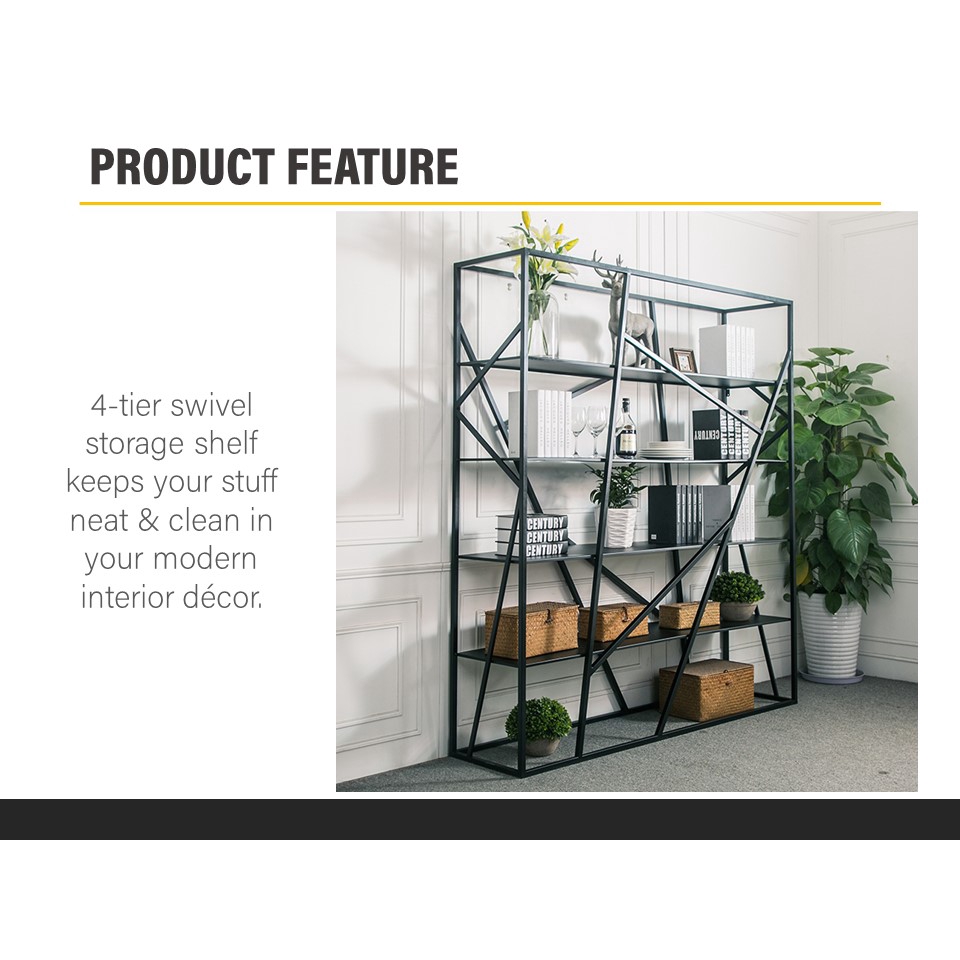 FINSSO : [FULLY ASSEMBLE] American Iron Multi- Storey Bookcase/ Hall divider