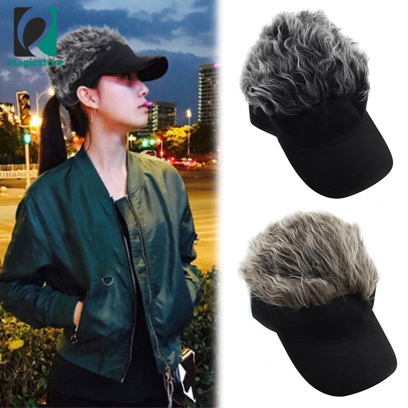 golf hat with fake hair