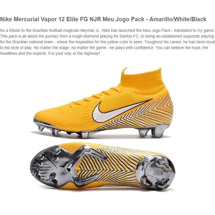 Nike Mercurial Vapor 12 Elite Neymar FG Mens Soccer Cleats .