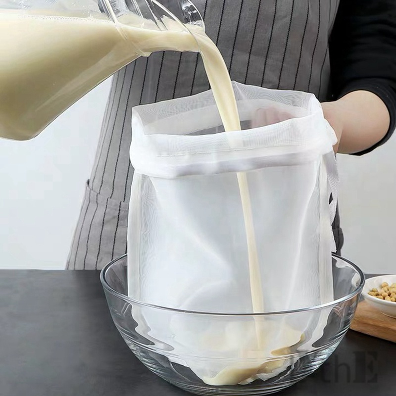 100/200/300 Mesh Soy Milk Filter Bag Nut Milk Bags Tea Coffee Oil Yogurt Filter Net Nylon Mesh Kitchen Food Strainer Reusable Nylon Filter Bags Tea Wine Beer Brewing Strainer