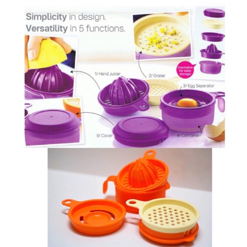 Tupperware Cook's Maid (Grater / Juicer / Egg Separator) 1 set