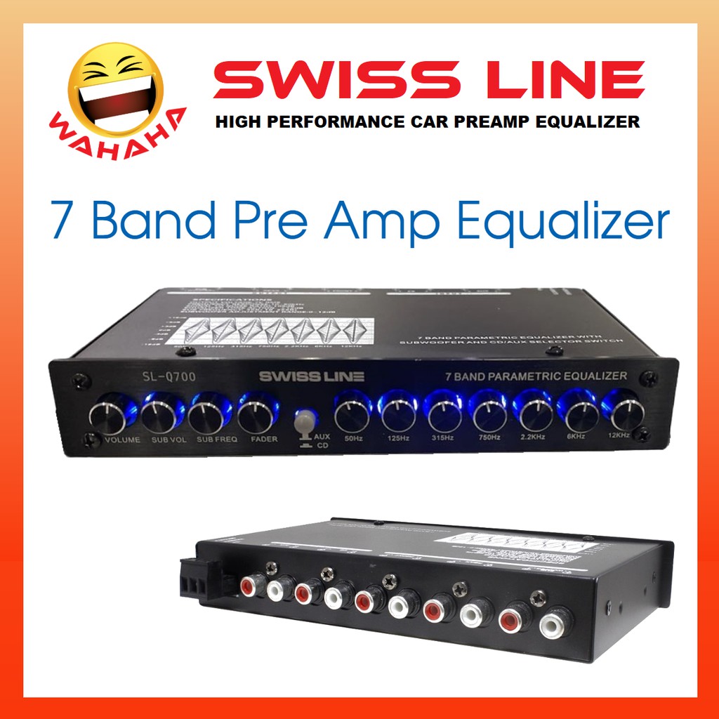 SWISS LINE SQ700 7 Band Preamp Parametric Preamp Car Pre amp Equalizer