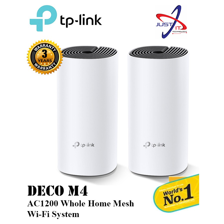 TP-LINK DECO M4 AC1200 WHOLE MESH WIFI SYSTEM (2 PACK ...
