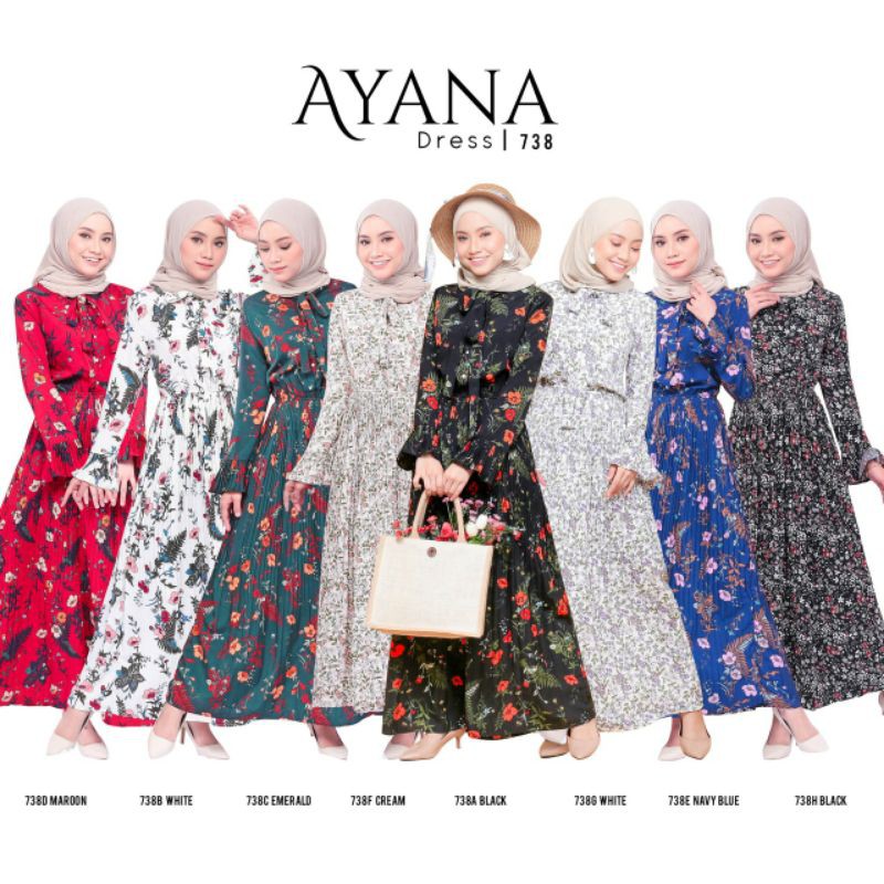 MUSLIMAH PRINCESS CUT AYANA CHIFFON DRESS | Shopee Malaysia