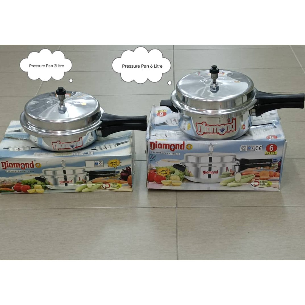 Diamond Pressure Pan with Lid 2 Litre/6 Litre