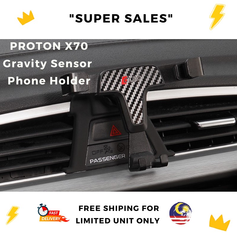 PROTON X70 Carbon Gravity Sensor Phone Holder Shopee Malaysia