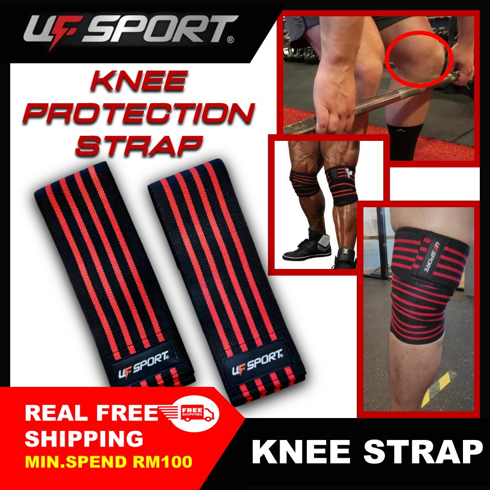 Ufsport Knee Strap Wrap for FItness Gym Exercise Workout Weightlifting Support Protection (sell in pair)