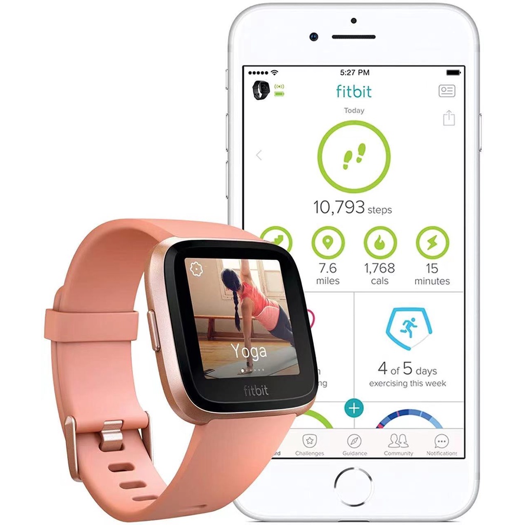 Fitbit versa lite peach hot sale