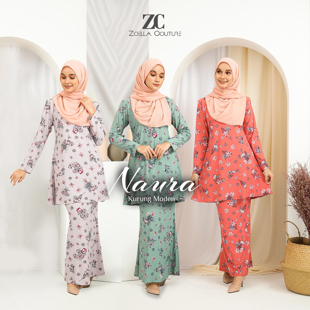  KURUNG  MODEN NAURA 2022  MOSS CREPE BY ZOELLA COUTURE BAJU  