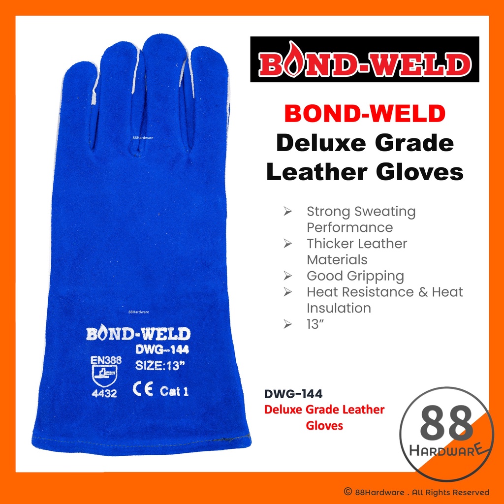 BondWeld Blue welding glove / safety glove / sarung tangan welding