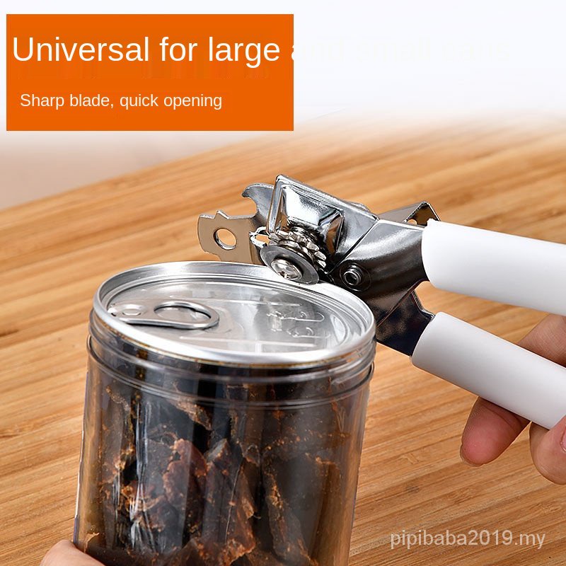 【COD & Delivery within 48 hours】Manual Can Tin Opener Portable Outdoor Picnic Kitchen Tools New Multifunction Safety Side CutBoleh Pembuka Pisau Tin Secara Manual Pembuka Botol Boleh Pembuka Susu Hitam dan Putih Pembuka Botol, Santan Boleh Membuka Pisau