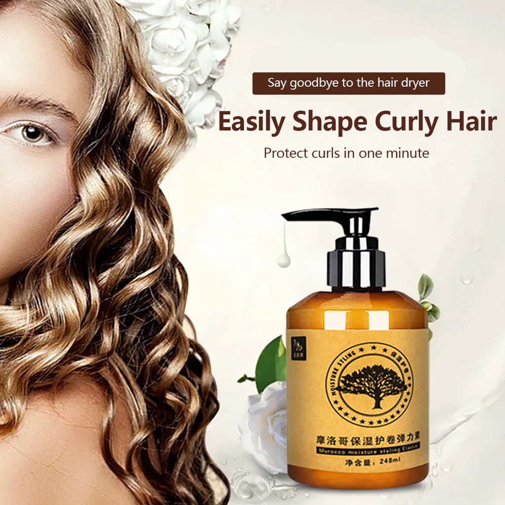 Morocco Curly Hair Moisturizing Elastic Essence Styling Gel 280ml Hair Care  For Curly Frizzled Straight Hair | Shopee Malaysia