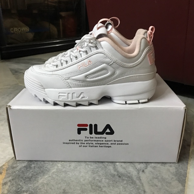 fila disruptor ii white pink