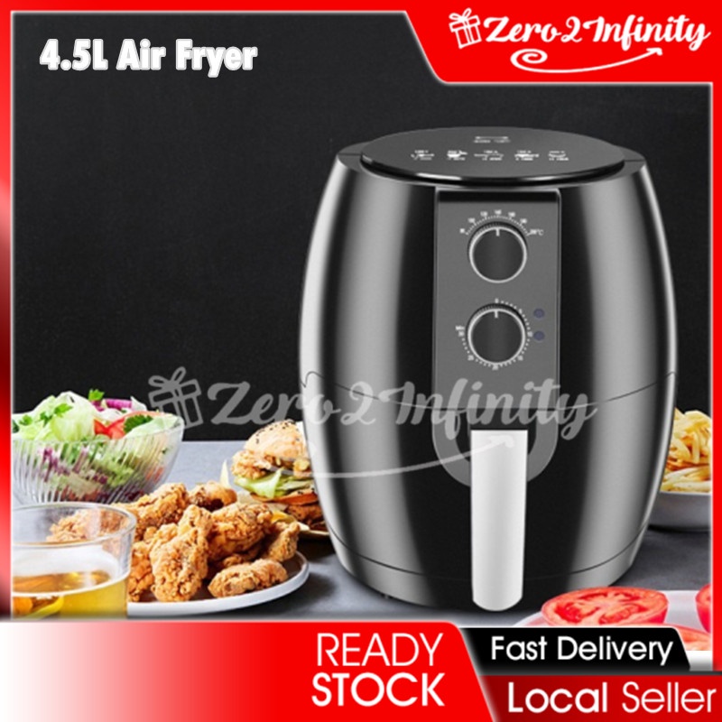 【Z2I】4.5L Air Fryer Fries Machine Household Large Capacity Fully Automatic Intelligent No Fuel Electric Fryer Oven