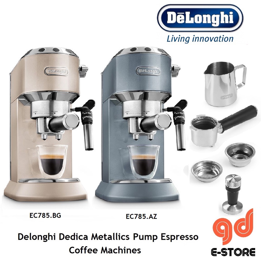 Delonghi EC785 Dedica Metallics Pump Espresso Coffee Machine EC785.AZ