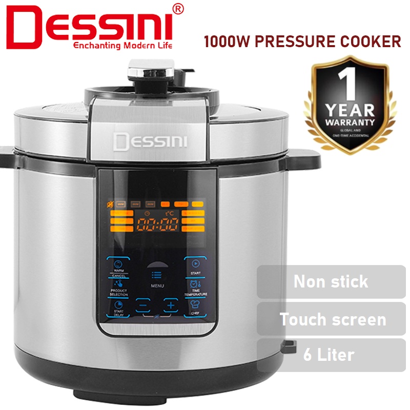 DESSINI ITALY 14 IN 1 Electric Digital Pressure Cooker Non-stick Stainless Steel Inner Pot Rice Cooker Steamer (6L)