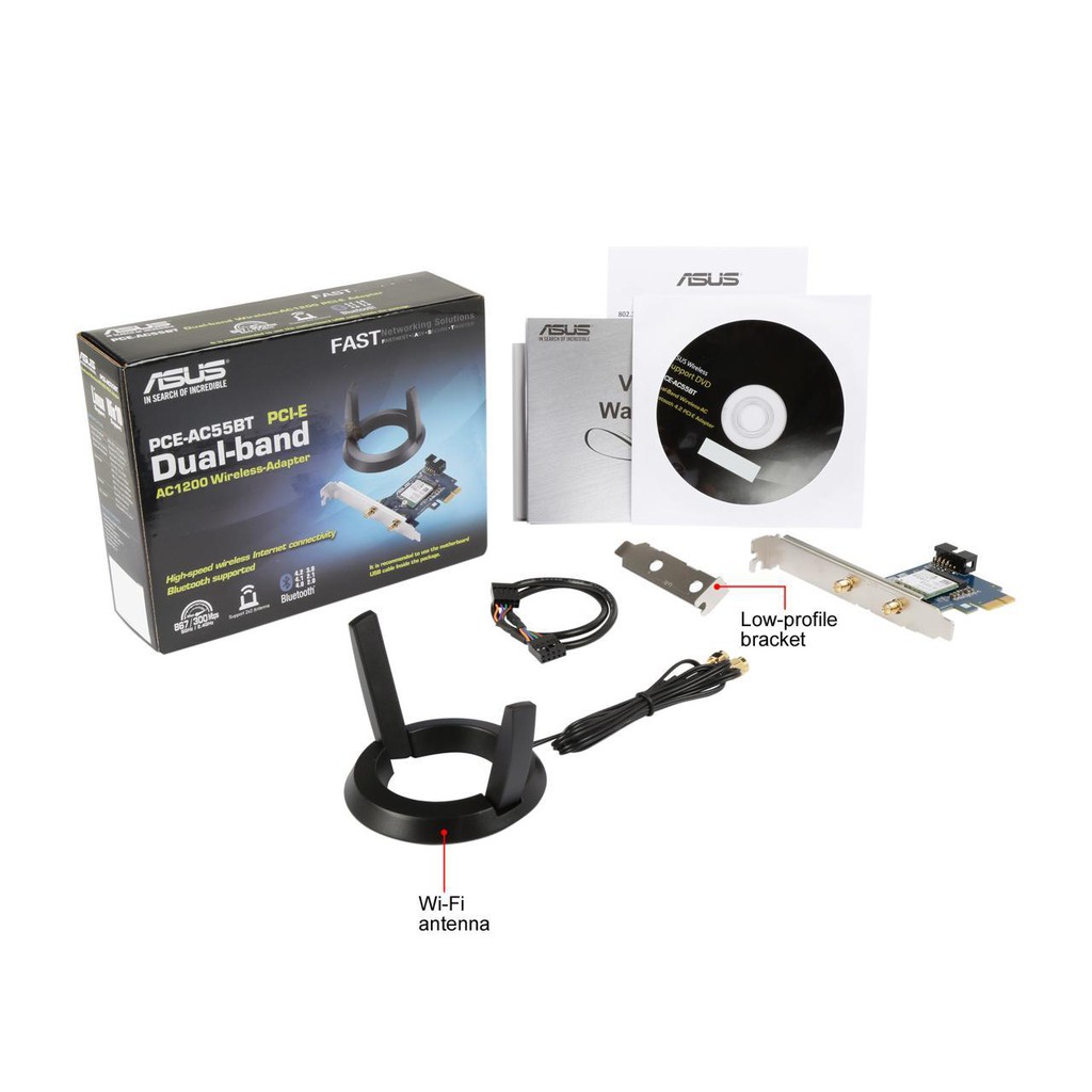 Asus Pce Ac55bt B1 Wireless Ac1200 Bluetooth 4 2 Pcie Mpcie Adapter Wireless Ac Dual Band External Antenna Shopee Malaysia