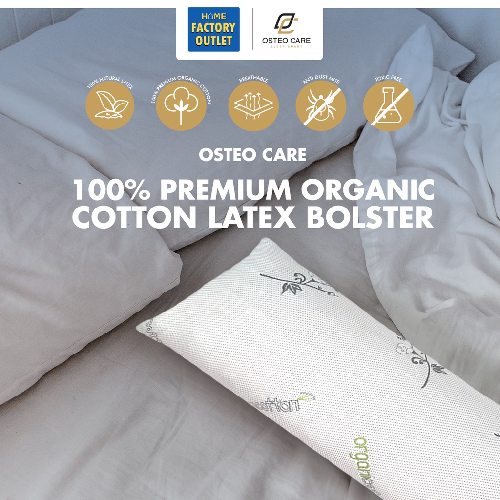 OSTEO CARE 100 Natural Eco Latex Bolster with 100 Organic Cotton