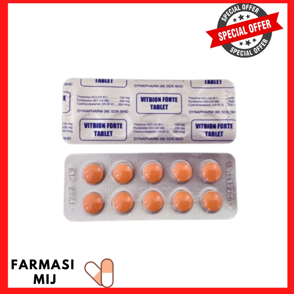 VITBION FORTE [Vitamin B1,B6,B12] Tablet (10's/strip) | Shopee Malaysia