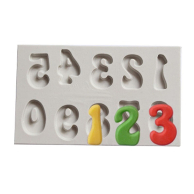 SM1868 Alphabet Numbers Silicone Mould Mold Paperclay Cake fondant Resin