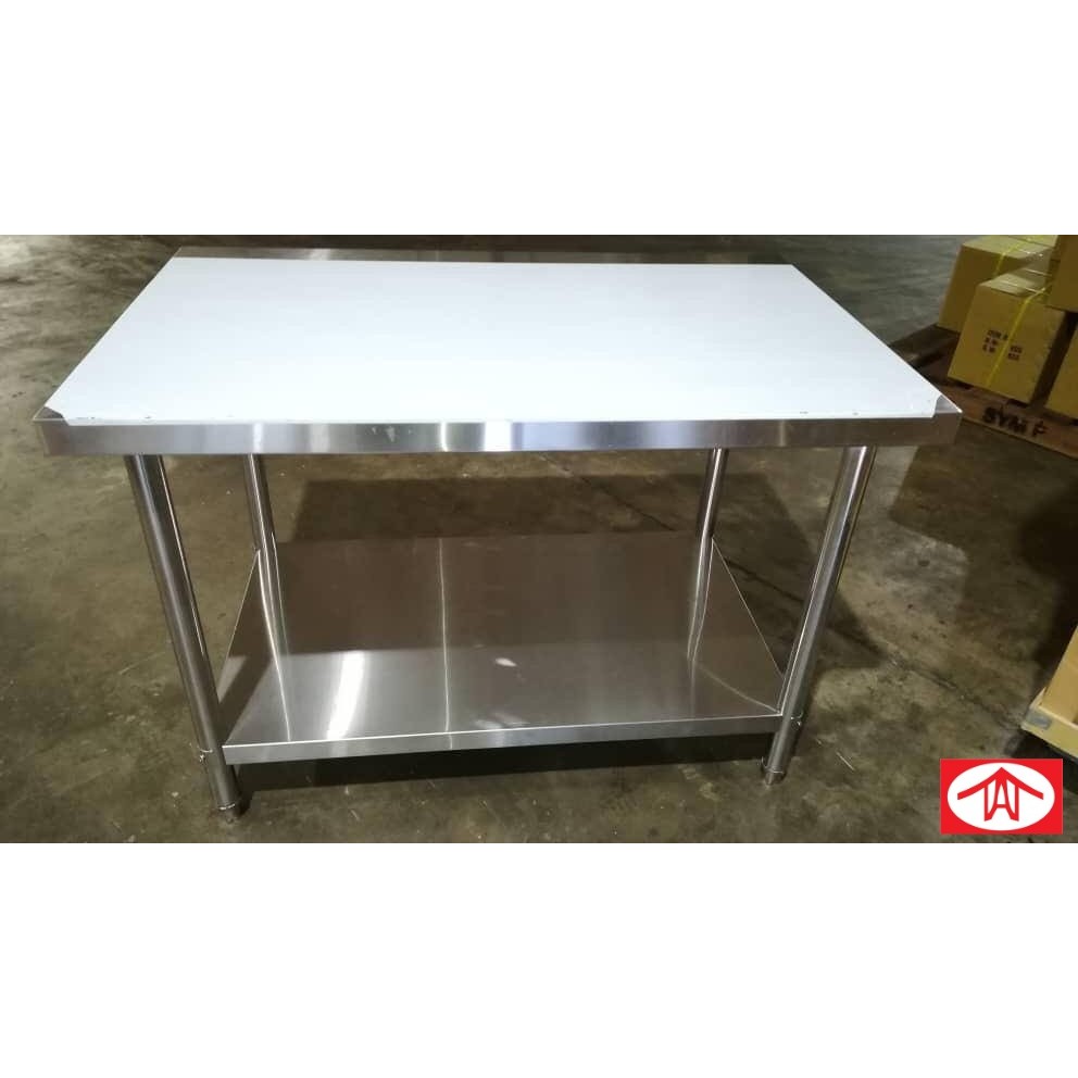 (ORIMAS) Stainless Steel Working Table 1200x750mm 2Tier | Shopee Malaysia