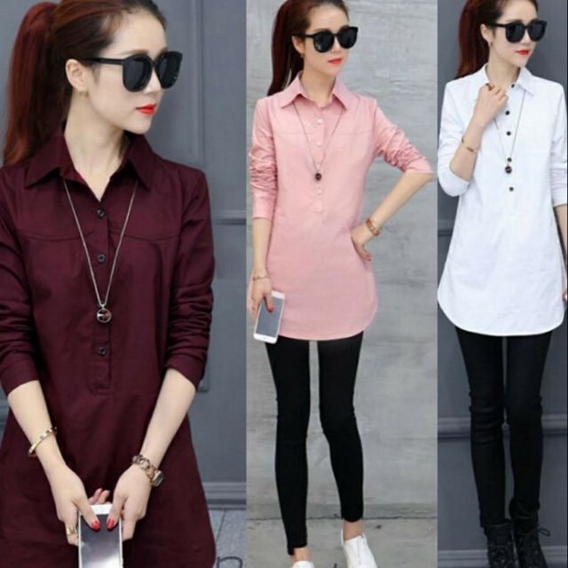 BLOUSE LABUH  WANITA  KEMEJA  KOREAN DESIGN PEREMPUAN  LENGAN 