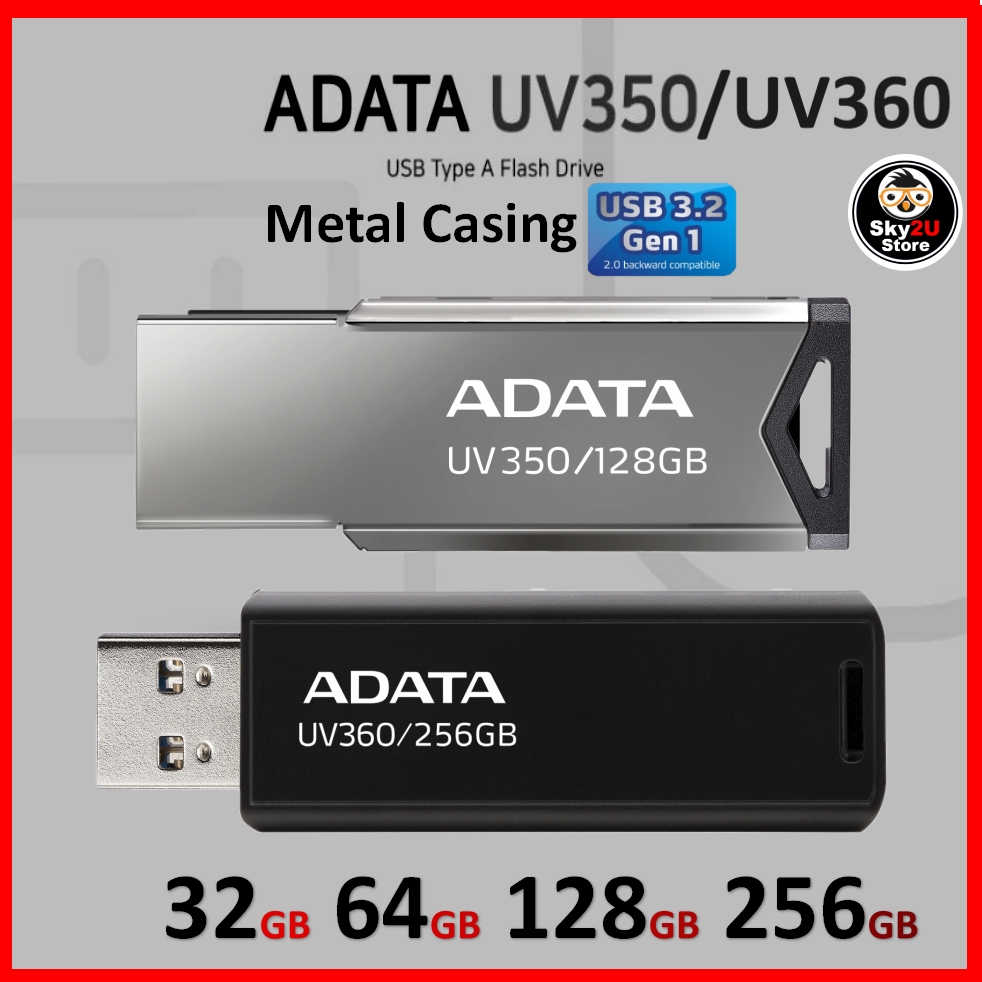 ADATA UV350/UV360 USB 3.2 Gen 1 Super Speed Capless Flash Drive (32GB