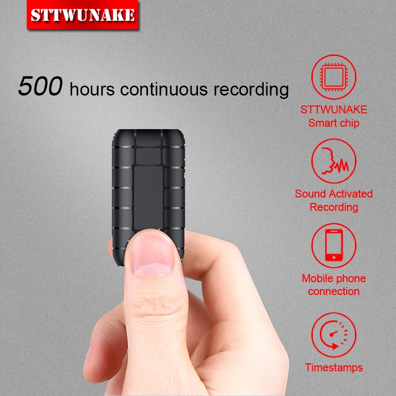 500 Hours Time Mini Voice Activated Recorder Built-in Magnet Spy Small Digital Audio Hidden Recording Listening Device Sound Dictaphone STTWUNAKE