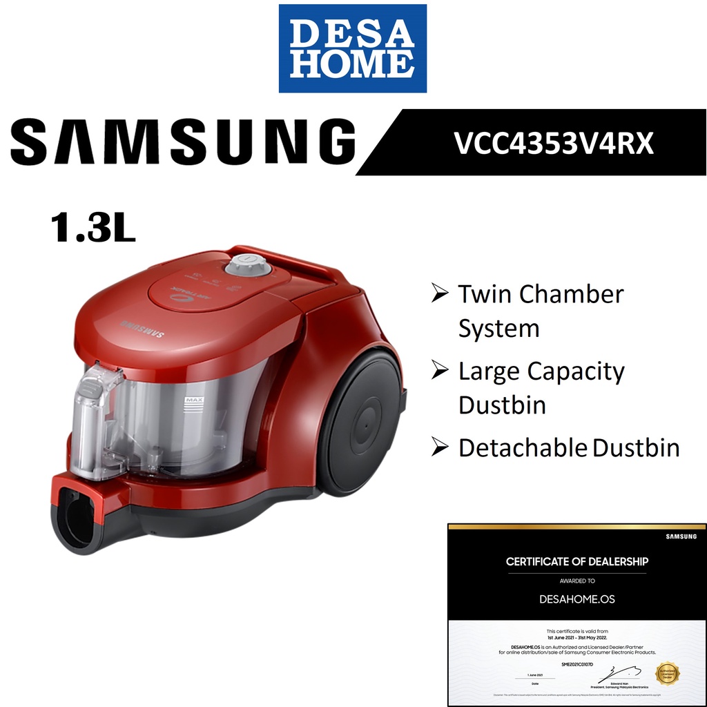 Samsung VCC4353V4RXME Twin Chamber Bagless Vacuum Cleaner (1800W ...